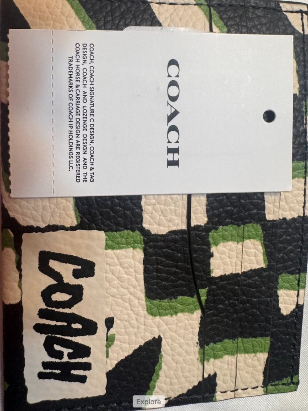 Coach UNISEX Card Case with Geo Check Print | NWT - Picture 3 of 3